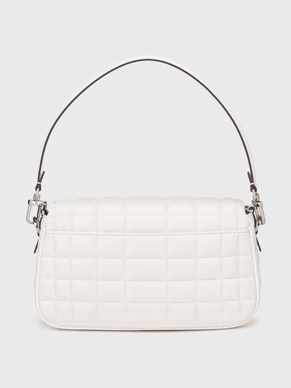 Quilted effect shoulder bag in leather - 3