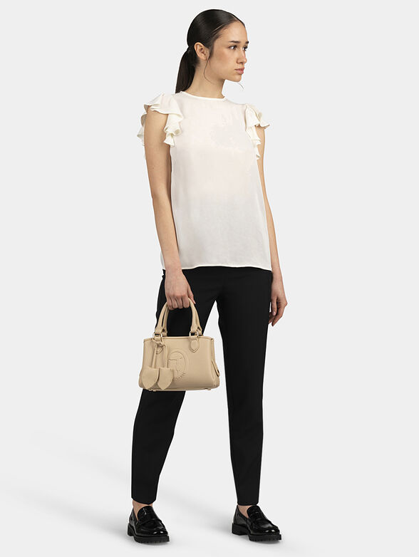 Black blouse with frills - 2