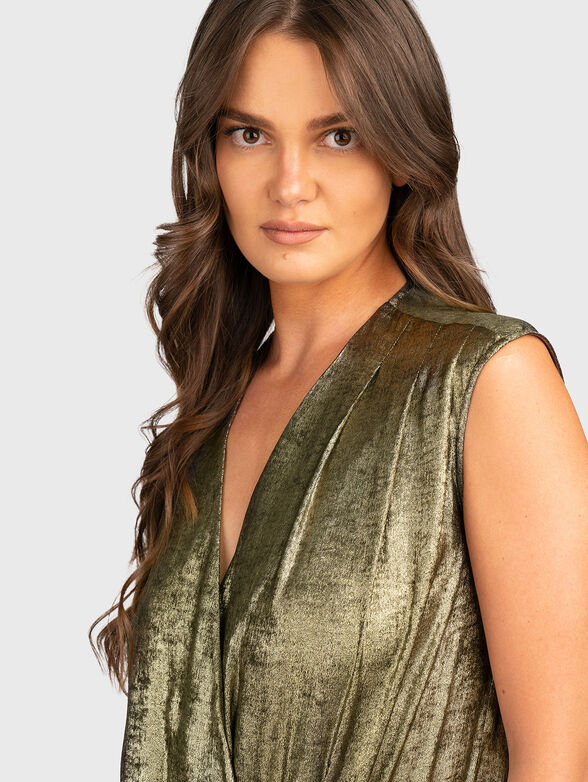 Body with metallic effect and V-neckline - 5