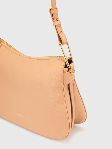 Leather hobo bag with logo - 4