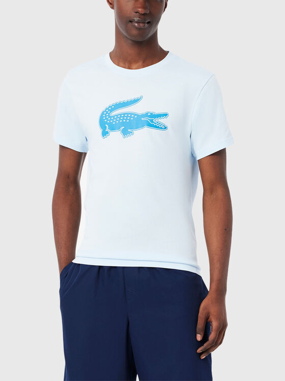 Бяла тениска с контрастен лого принт - 1