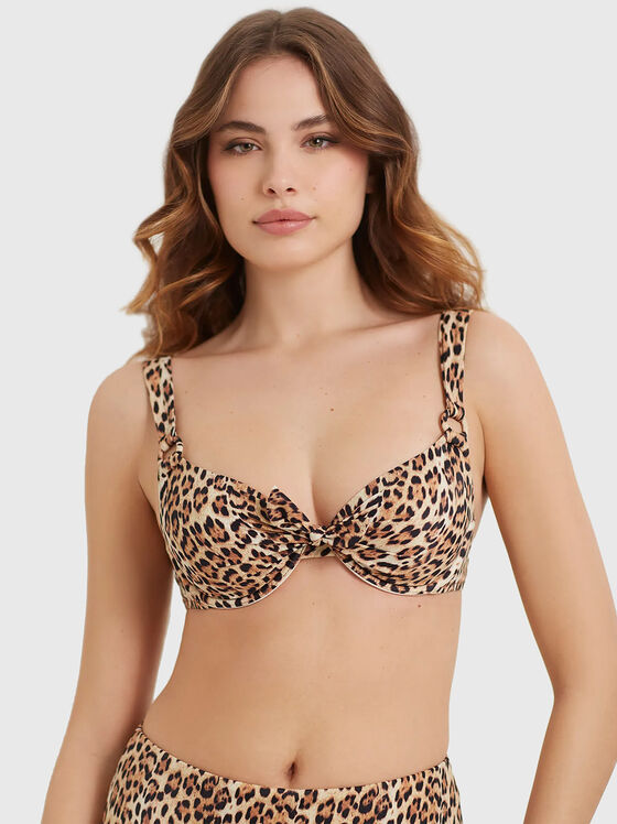 ESSENTIALS swimsuit top with animal print - 1