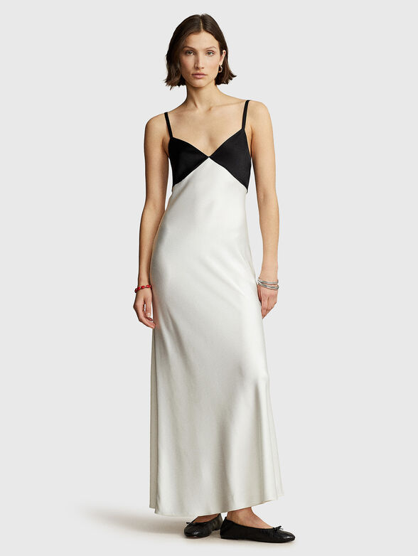 Satin dress with thin straps - 0
