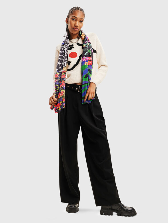 Scarf with multicoloured print - 2
