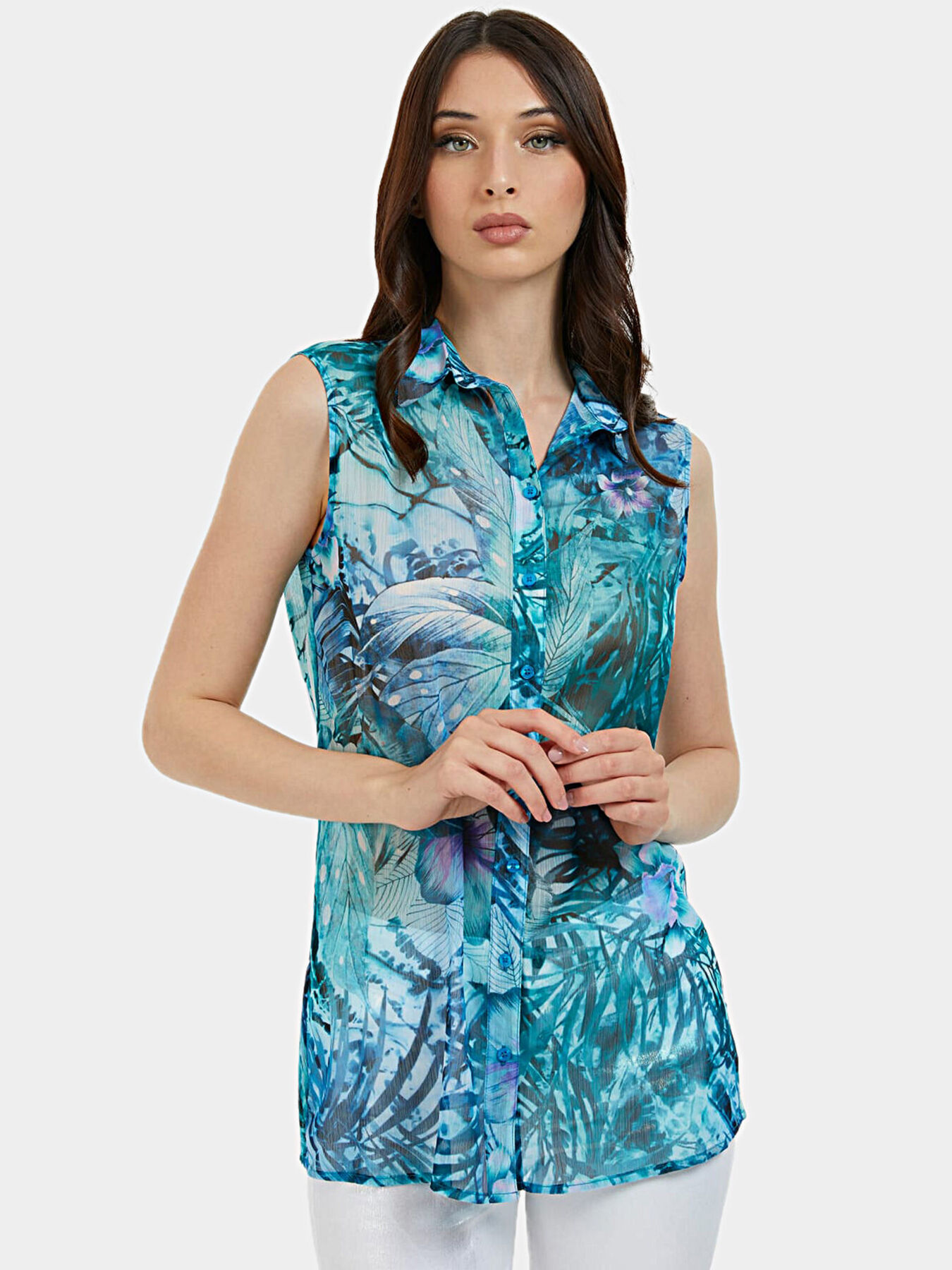 CLOUIS shirt with tropical print brand GUESS Globalbrandsstore en
