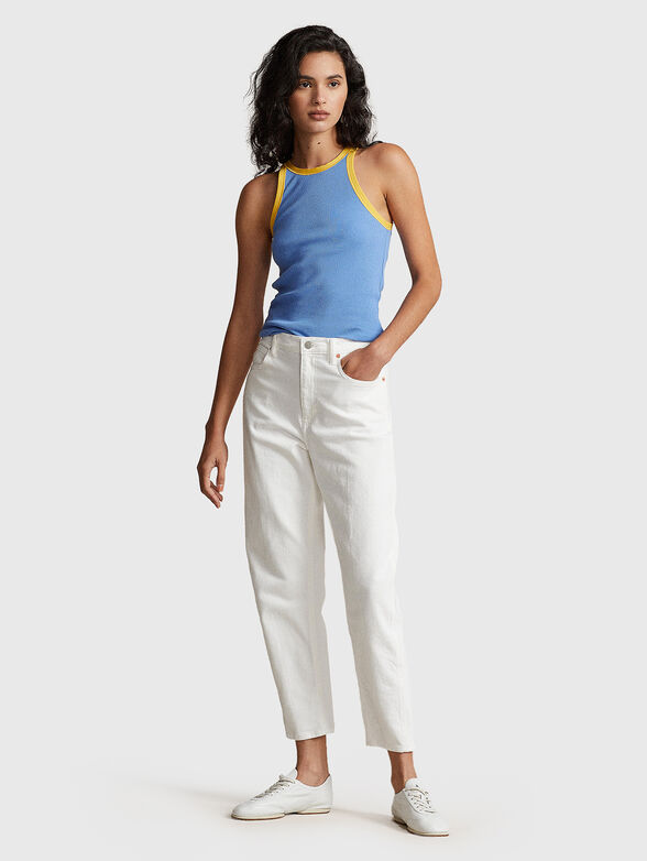 Ribbed top in blue - 2