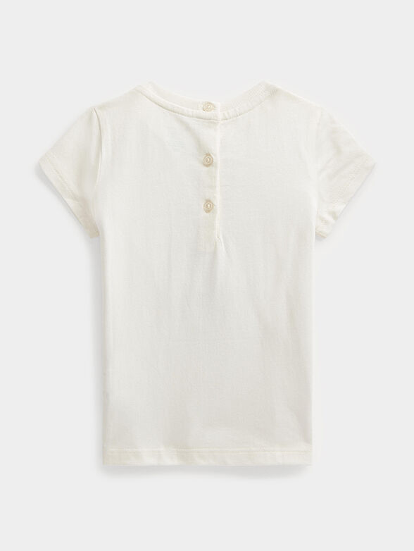 Cotton T-shirt with print and buttons on the back - 2