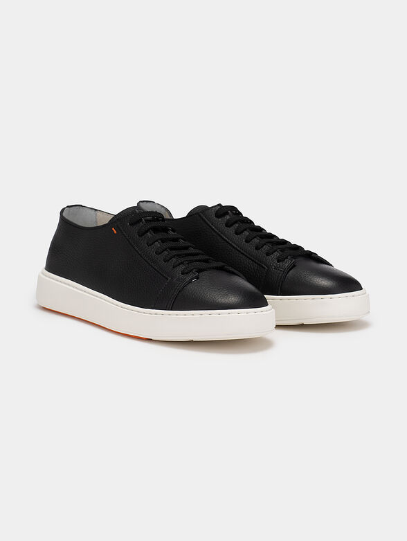 Leather sport shoes in beige color - 2