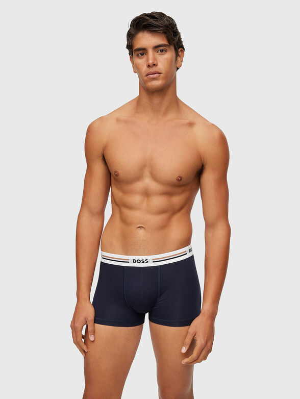 Three-pack black trunks with logo waistbands - 5