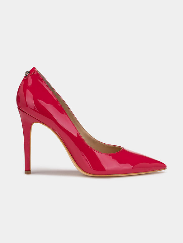 Red high heeled shoes with logo detail - 1