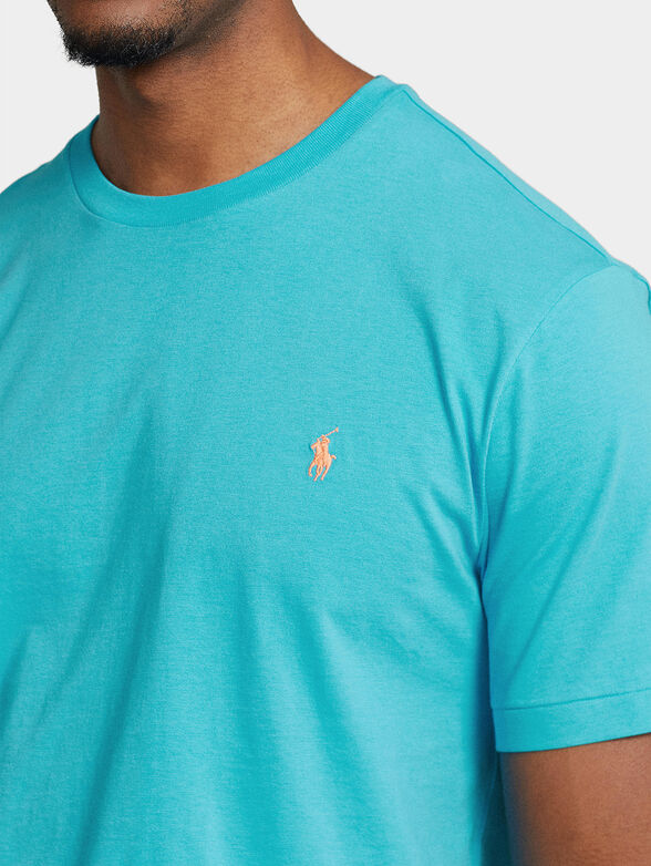 T-shirt with logo accent in turquoise color - 4