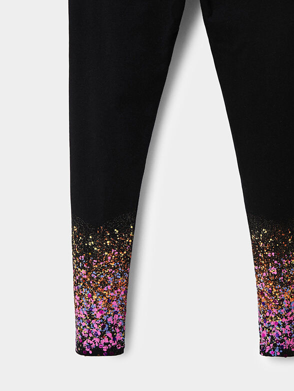 Leggings in black color with colorful accents - 6