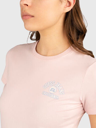 T-shirt with oval neckline and logo print - 4