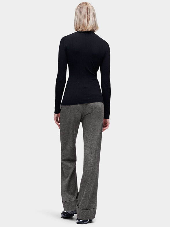 Mock neck sweater in black - 2