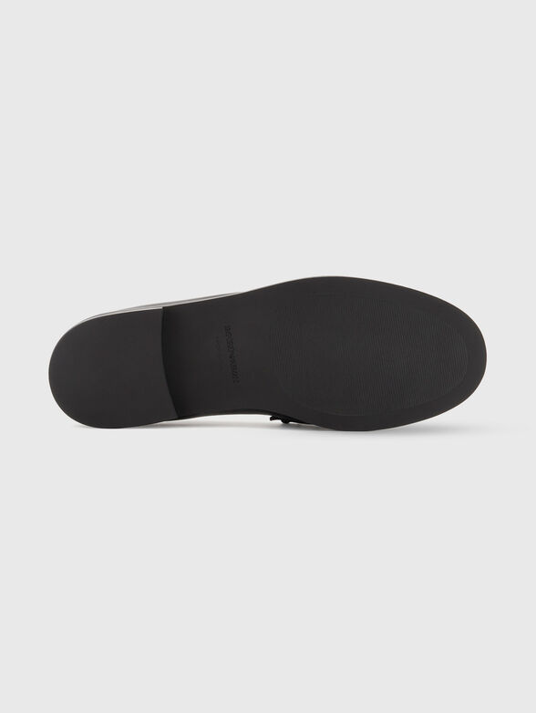 Black leather loafers - 5