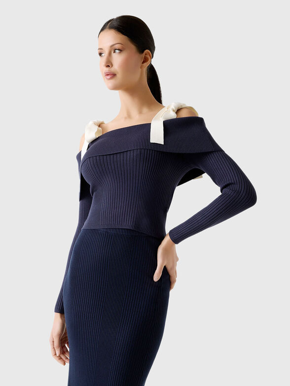 Ribbed blouse with bare shoulders  - 1