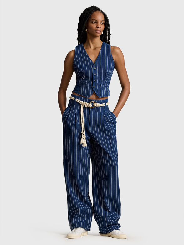 EVAN stripe trousers wide-leg - 4