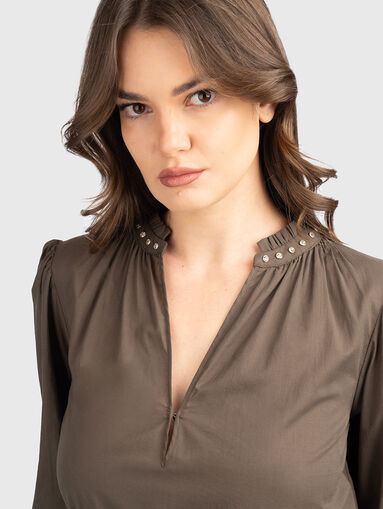 Black dress with belt - 4