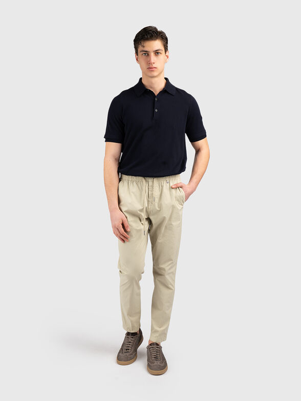 Slim fit cotton blend trousers - 4
