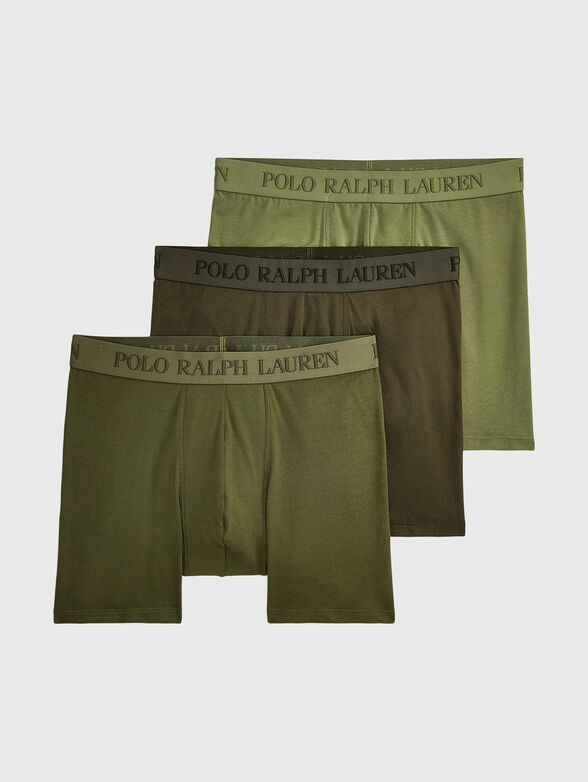 Set of three pairs of boxer shorts in green  - 1