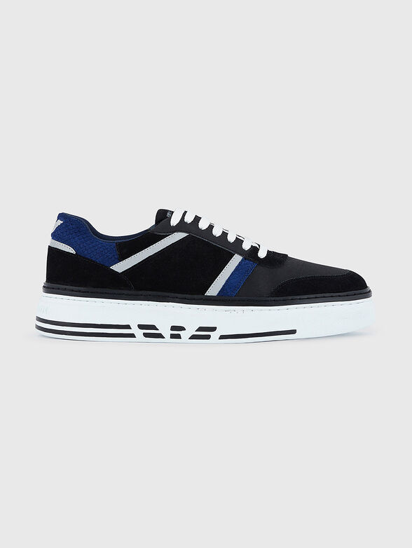 Sports shoes with l suede detail and logo - 1