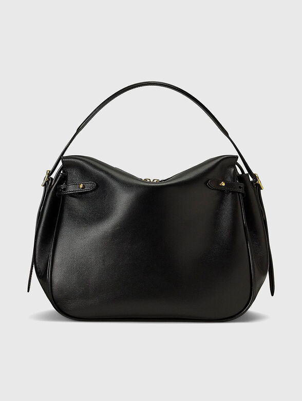 Leather satchel with logo - 3