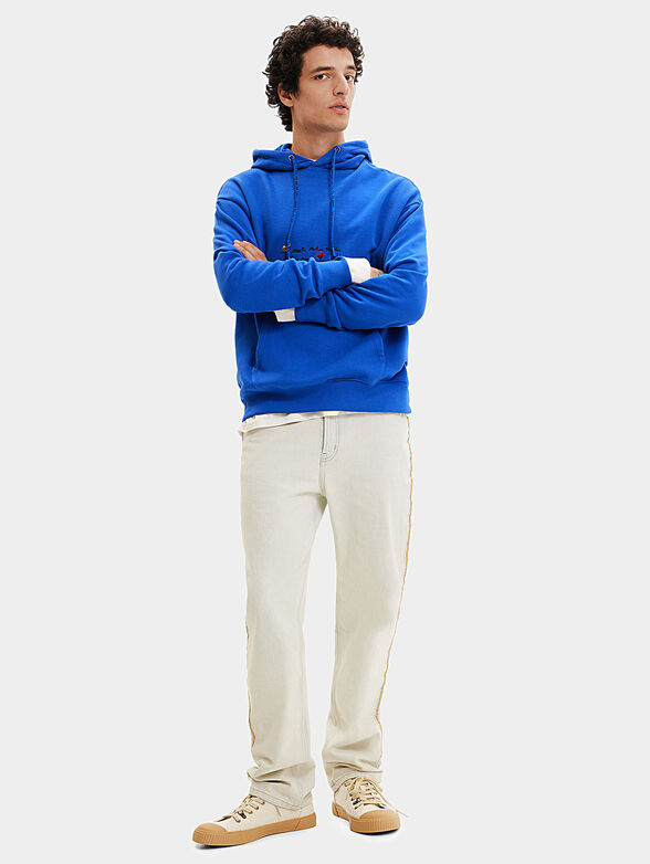 Blue sweatshirt with accent back - 6