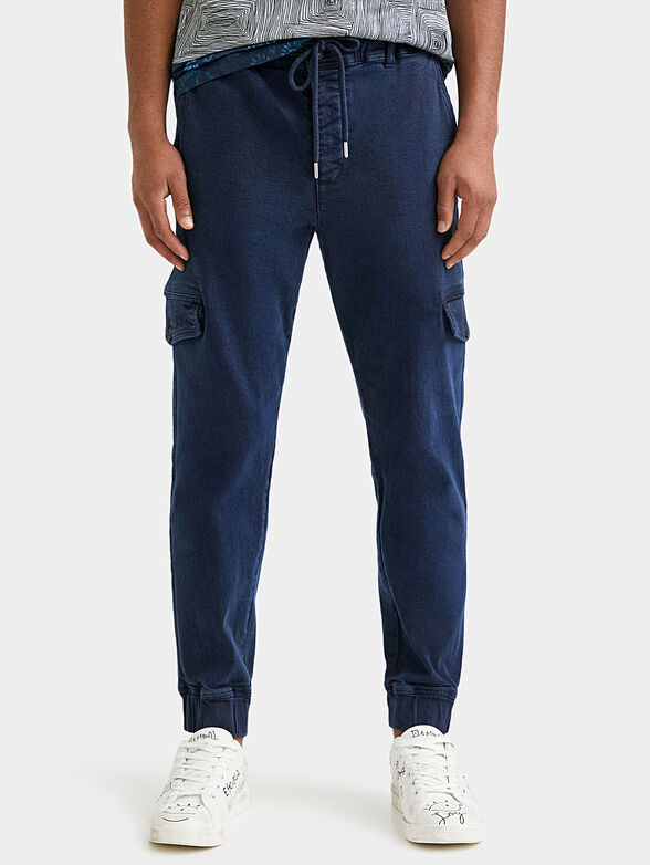 Blue pants with laces - 1