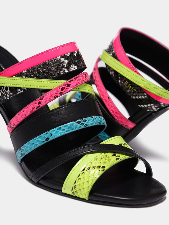 BRENDA Mules with multi-colored straps - 2