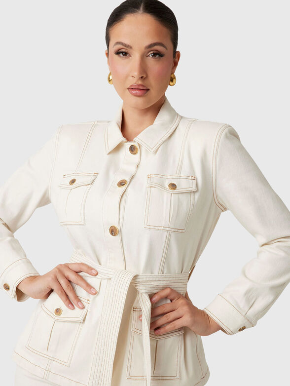 NAOMI denim jacket with accent stitching - 4