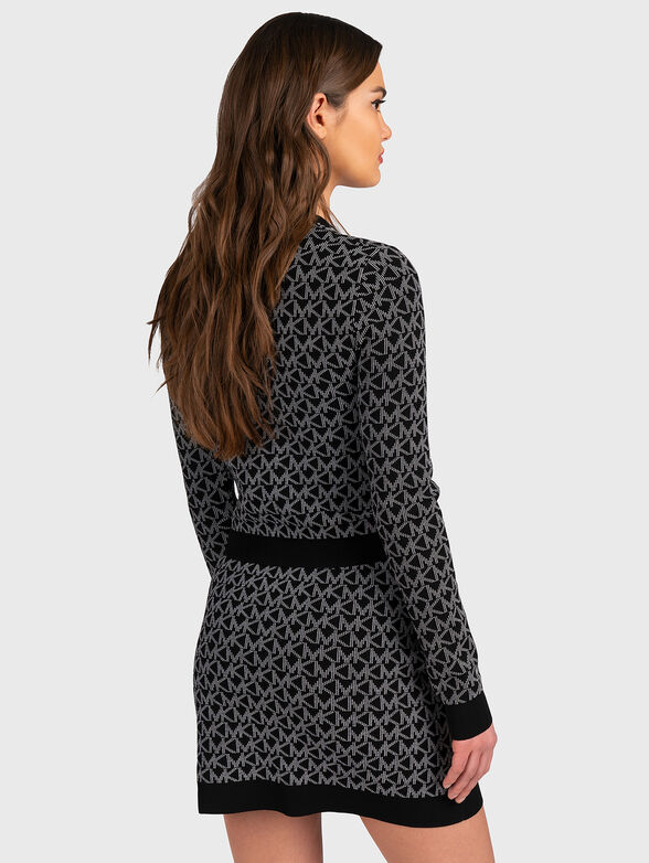 Black cardigan with logo motifs - 3