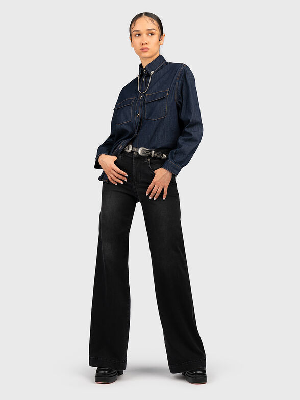 Denim shirt with accent pockets  - 2