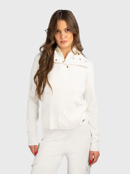 Sweater with accent collar 