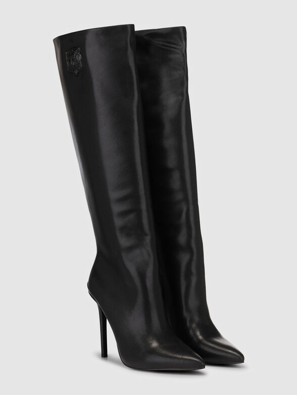 Leather boots with gold detail - 2