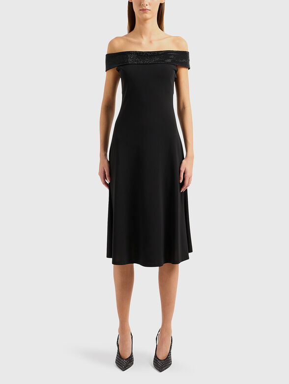 Midi dress with applique rhinestones - 4