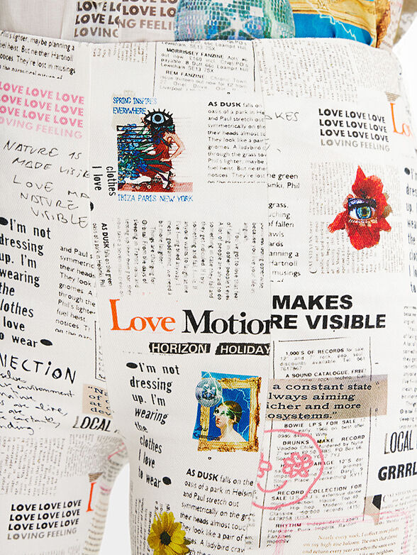 Trousers with contrasting print - 3