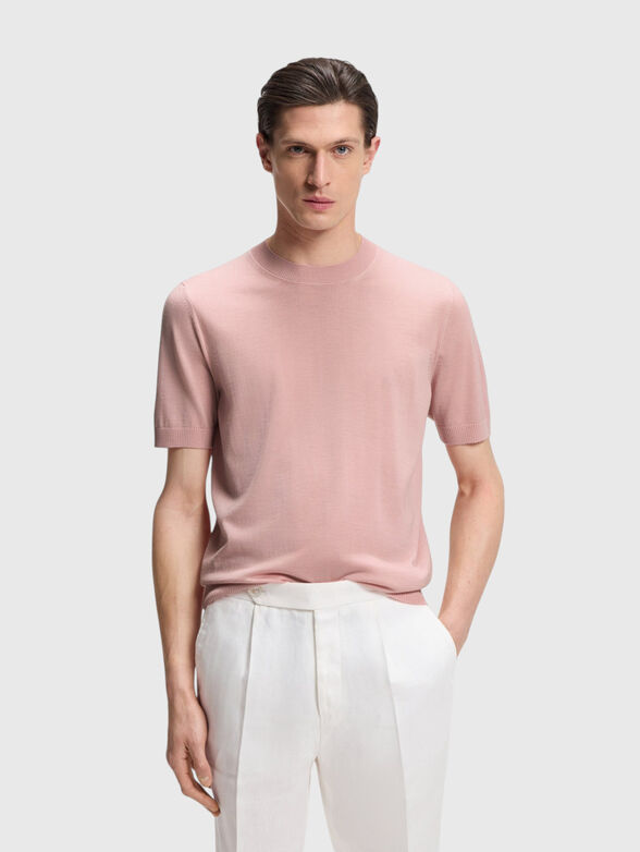 Short-sleeved wool sweater - 1