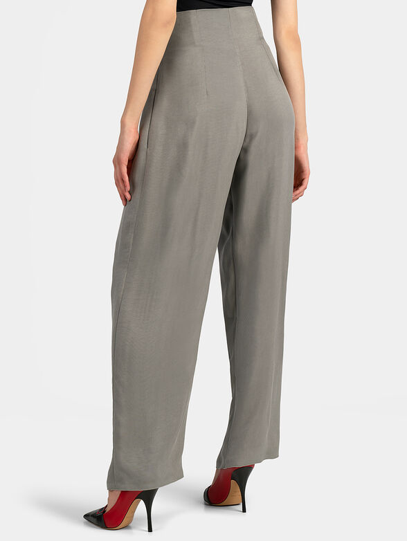 Grey high-rise paperbag trousers - 2