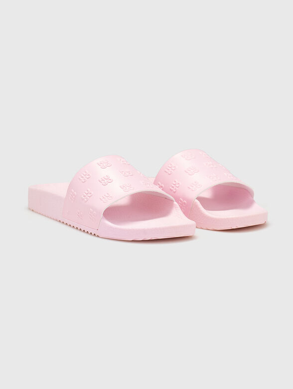 Black beach slippers with logo - 2