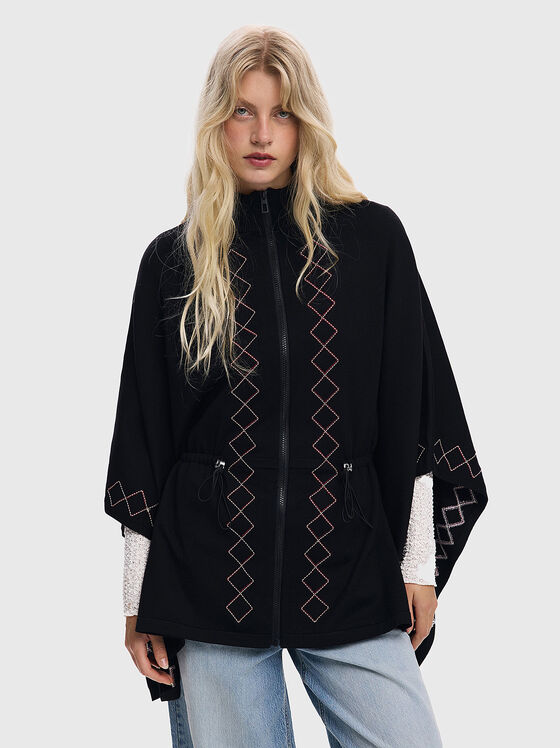 ALDAMA poncho with accent stitching - 1