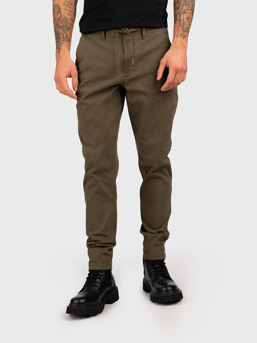 Green trousers with ties 