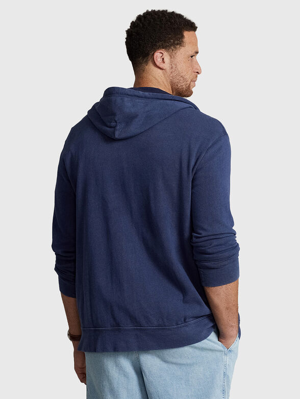 Cotton sweatshirt with hood and zip - 2