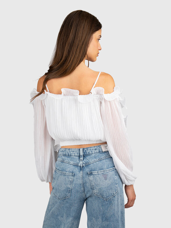 GABRIELLA pleated blouse in beige - 2