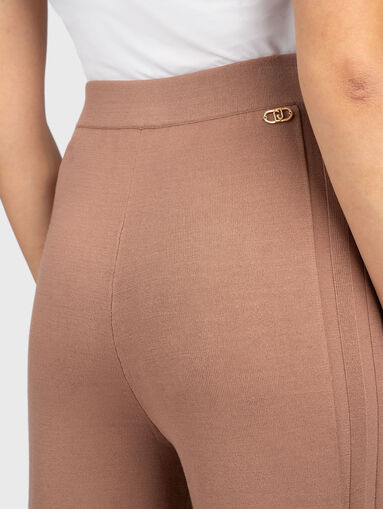 Knitted viscose blend trousers - 3