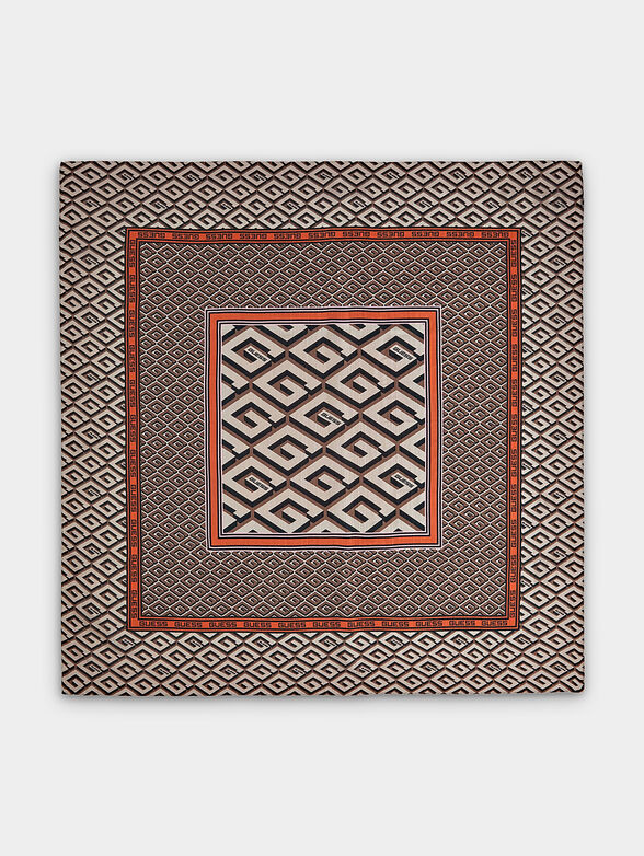 Silk blend scarf with logo print - 2