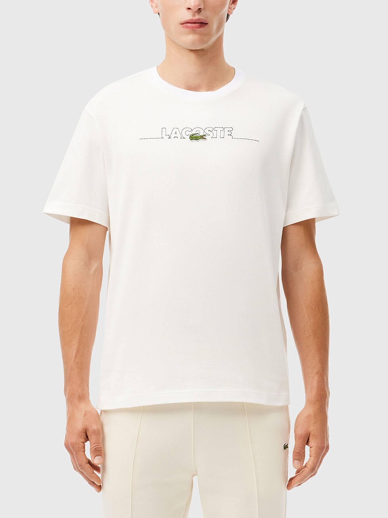 LACOSTE MENS T SHIRT WHITE TH2525 FXT | eBay