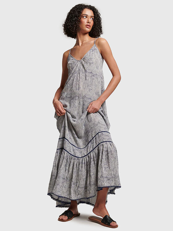 Макси рокля VINTAGE  с тънки презрамки - 1