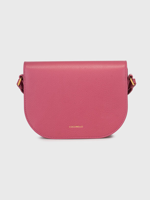 Leather crossbody bag in beige - 3