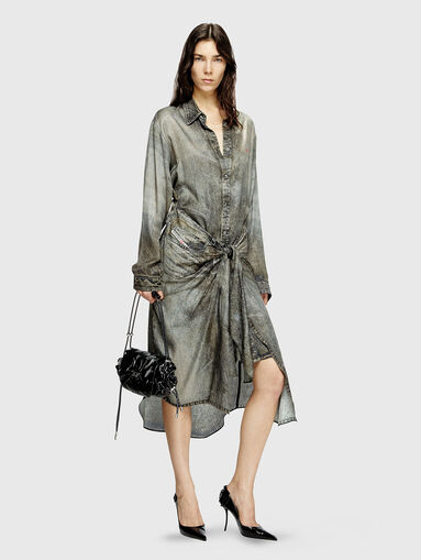 D-ILETTA long sleeve midi dress and classic collar - 4