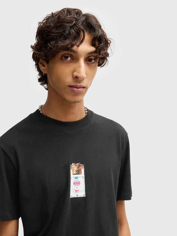 Cotton T-shirt with print - 4